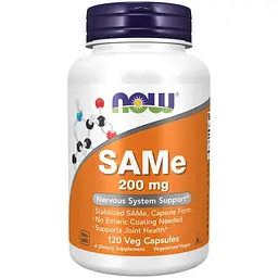 S-аденозил-L-метіонін Now Foods SAM-E 200 мг 120 веганських капсул