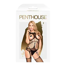 Бодістокінг з відкритими грудьми та імітацією панчох Penthouse - Gangsta Babe Black S/L Penthouse IG5287BASE; SO4386 94390 - мініатюра 3