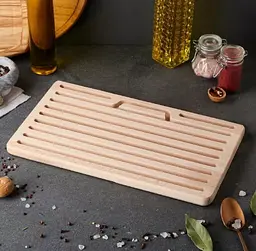 Дошка кухонна прямокутна для нарізки хліба 22 х 37 см, Wood&Steel Бежевий 83849 - мініатюра 2