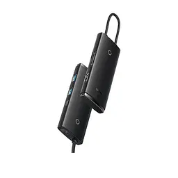 USB-хаб Baseus Lite Series 6-Port Type-C HUB Docking Station (Type-C to HDMI+USB3.0*2+Type-C Data+SD/TF) Black (WKQX050001) - мініатюра 2
