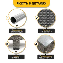 Комплект садових меблів LEOBRO Lounge Set 3-в-1 (LB-1057) - мініатюра 4