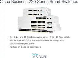Комутатор CBS220 24xGE, 4x10G SFP+, Smart Cisco teh0018211 - мініатюра 3
