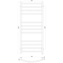 Рушникосушарка UNIO LDE EL 1200-500-12 BLK Драбинка Дуга Еліт чорна (21554) - мініатюра 5