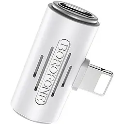 Перехідник Borofone BV6 Comfortable dual Lightning digital audio converter White - мініатюра 2