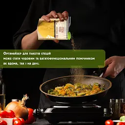 Підвісний органайзер контейнер для спецій дозатори для спецій приправ комплект із 10 штук, Kitchen Master 86744 - мініатюра 5