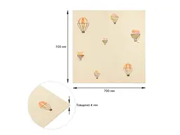 Панель стінова 3D STICKER WALL 700 * 700 * 4мм Повітряні кулі рогожка SW-00001973 - мініатюра 4