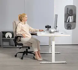 Офісне крісло GT Racer бежеве (B-3021 Fabric Beige) - мініатюра 9