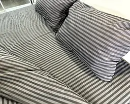 Постільна білизна LARA бязь-страйп Dark Gray d11224d двоспальна - мініатюра 2
