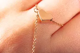 Каблучка з червоного золота з ланцюжком 19 K-0197 - мініатюра 4