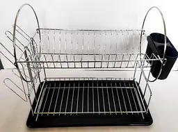 Сушарка для посуду Dish Rack WL-2605 двоярусна з піддоном та відсіком для приладів - мініатюра 4