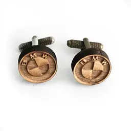 Дерев'яні запонки круглі Bmw Handmade acs0005946 - мініатюра 4