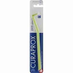 Монопучкова щітка Curaprox CS 1006 Single & Sulcular 6 мм синя з червоним