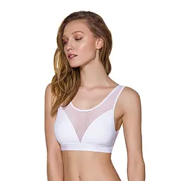 Топ з прозорою вставкою Passion PS002 TOP S, white - мініатюра 1