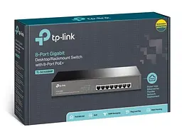 16 портовий настільний / стієчний свитч з 8 портами PoE +, TL-SG1008MP TP-LINK - мініатюра 3