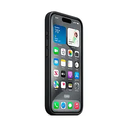 Чехол для Apple iPhone 15 Pro, FineWoven Case with MagSafe, черный, защитная накладка из материала FineWoven, противоударный, для iPhone, защита всего корпуса, поддержка беспроводной зарядки и MagSafe, (ARM71982) - мініатюра 3