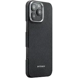 Чохол-накладка Pitaka Ultra-Slim Case Classic Twill 600D Black/Grey для iPhone 16 Pro Max (KI1601PMA) - мініатюра 2