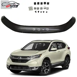 Дефлектор капоту мухобійка Honda CR-V c 2017- Євро Кріплення (Vip Tuning) HD30