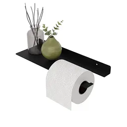Тримач для туалетного паперу Nice & Cozy Flat з полицею чорний