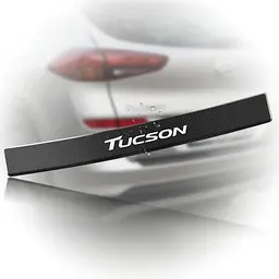 Накладка на задній бампер Hyundai Tucson III Fl 2018-2021 Нержавіюча сталь в карбоновій плівці із загином (ZK-HY33) - мініатюра 4