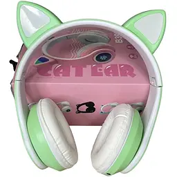 Навушники дитячі Opt-Top Cat ear В39М підсвічування/FM-радіо/MicroSD/Bluetooth м'ятні (1756375769) - мініатюра 5