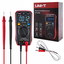 Цифровий мультиметр UNI-T UT123 з ручним вибором діапазонів (600V; 20МОм; 4000мкФ; NCV; перевірка діодів)