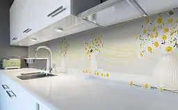 Кухонний фартух Букети Ромашек вінілова наклейка для кухні ПВХ Квіти Жовтий 60х200 см Happy Pocket Z181325 - мініатюра 6