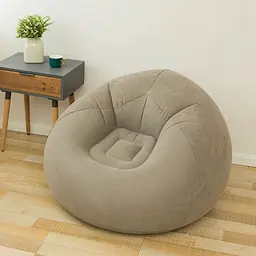 Надувне крісло-пуф Inflatable Sofa / Надувне крісло-мішок 110х110х85 см Бежевий - мініатюра 5