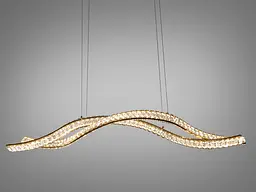Підвісна LED-люстра Diasha D8947/1200-2FGD для вітальні, кухні-студії та спальні, хвиля, пульт, 85 W, 116 см, 15-25m2 - мініатюра 2