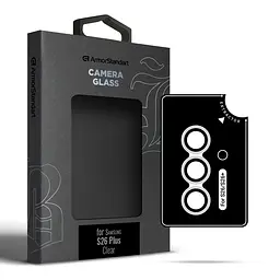 Захисне скло для камери Samsung Galaxy S26 Plus 5G, Supreme BI, прозорий колір, з рамкою, глянцеве скло для захисту лінз, протиударне, прозоре, з клейовим шаром по контуру, не впливає на якість фото, ArmorStandart (ARM90423)