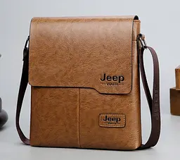 Сумка чоловіча через плече планшет Світло-коричнева Jeep (225СК) - мініатюра 3