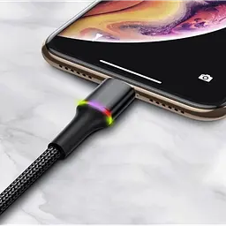 Кабель для заряджання чорний оригінал Baseus Halo Data Lightning 2.4A 1 м CALGH-B01 - мініатюра 4