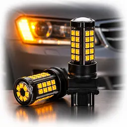 Автолампа світлодіодна LED 12/24V W21 63x2835SMD AMBER Жовтий 1 шт (T20)