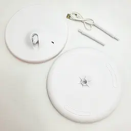 Дзеркало з Led підсвічуванням та акумулятором кругле косметичне для макіяжу регулювання та яскравості світіння UKC 809 білий - мініатюра 9