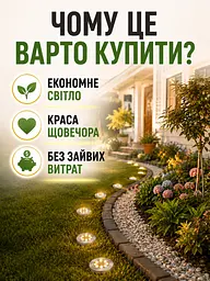 Садові світильники на сонячній батареї 4 шт з кілочком 8 LED (49676023) - мініатюра 8