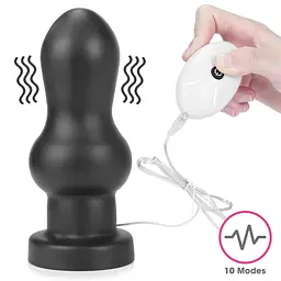 Анальна пробка з вібрацією LoveToy King Sized 18 см (чорний) - мініатюра 5