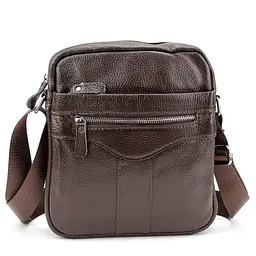 Шкіряний маленький чоловічий месенджер коричневий Tiding Bag M56-0187C - мініатюра 1