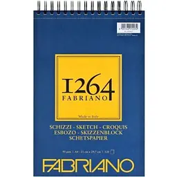Альбом на спіралі для рисунку та ескізів Fabriano 1264 А4 90г/м2 120л слонова кістка