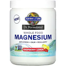 Магній Garden of Life Whole Food Magnesium Powder цільнохарчовий зі смаком малини та лимона 198.4 г (GOL12277)