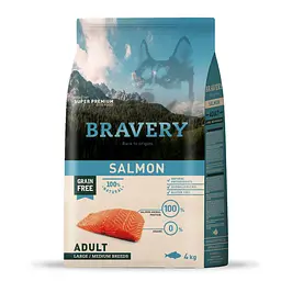 Сухий корм для собак cередніх та великих порід BRAVERY Salmon Large/Medium Adult з лососем 4 кг