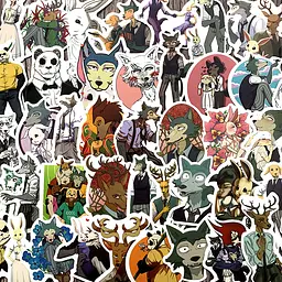 Стікерпак Видатні звірі Набір наклейок GeekLand Beastars 50 штук