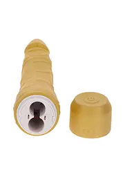 Вібратор Get Real Gold Dicker Slim Vibrator на батарейках, 16х4.7 см золотистий - мініатюра 5