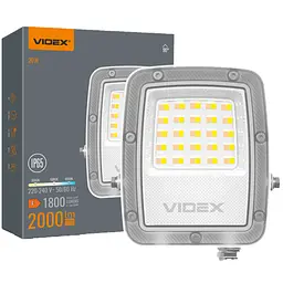 LED прожектор Videx F5 20W 3000-5000-6500K 230V білий (VL-F5-020CW) 