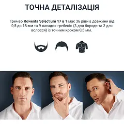 Тример Rowenta Selectium для бороди, вусів, голови, носа, вух і тіла чорний (TN9464E0) - мініатюра 11