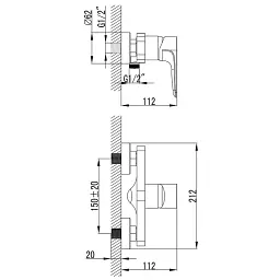Змішувач MAGGIORE Ø40 для душу CORSO 9608300 (BE-1D122C) - мініатюра 3