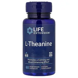 Амінокислота L-Theanine 100 mg, 60 вегакапсул Life Extension vit0004079 - мініатюра 1