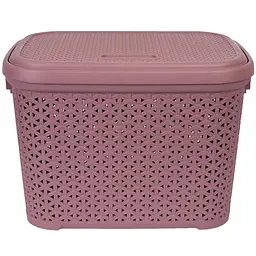 Кошик Diomedea з кришкою 44.5x33.6x31 см 30 л темно-пудровий (К14-803)  - мініатюра 2