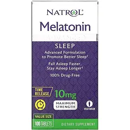 Мелатонін Natrol Time Release з уповільненим вивільненням 10 мг 100 таблеток (NTL07279) - мініатюра 2