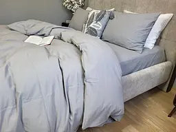 Комплект постільної білизни LUXURY Washed з вареної бавовни сірий Gray  - двоспальний - мініатюра 2