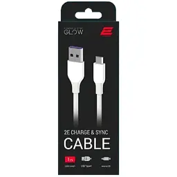 Дата кабель USB 2.0 AM to Micro 5P 1.0m Glow white 2E (2E-CCAM-WH_) - мініатюра 2