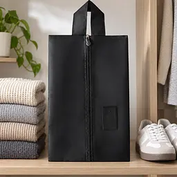 Практична дорожня сумка для взуття 35×23 см, портативна, пилозахисна, чорного кольору KT9002015 - мініатюра 8